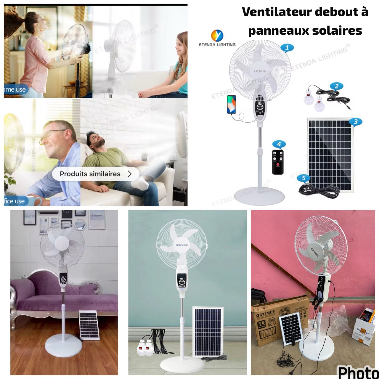 Ventilateur à panneaux solaires