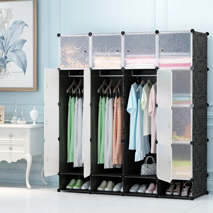 Armoire démontable en plastique 4 battants